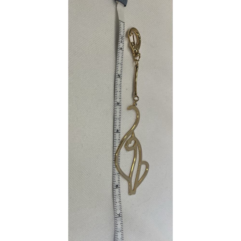 y2k Baby Phat Cat Purse Charm Key Holder Gold-Tone Rhinestone Detail - Picture 4 of 4
